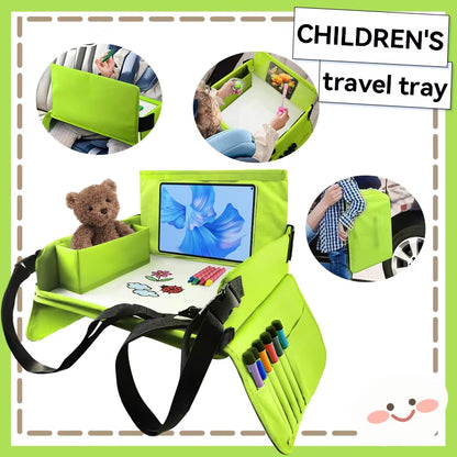 Kids Travel Seat Tray for Car Children'S Toy Storage Table Drawing Board Safety Tray Dining Beverage Rack Road Trip Activities