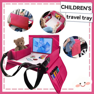Kids Travel Seat Tray for Car Children'S Toy Storage Table Drawing Board Safety Tray Dining Beverage Rack Road Trip Activities