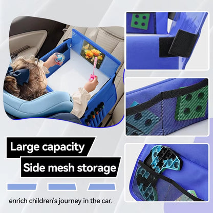 Kids Travel Seat Tray for Car Children'S Toy Storage Table Drawing Board Safety Tray Dining Beverage Rack Road Trip Activities