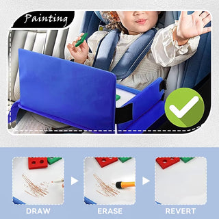 Kids Travel Seat Tray for Car Children'S Toy Storage Table Drawing Board Safety Tray Dining Beverage Rack Road Trip Activities