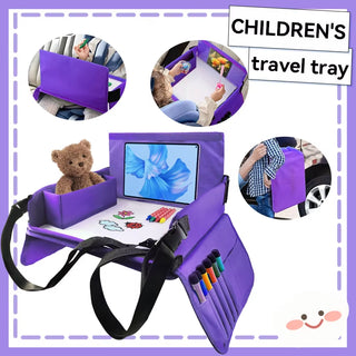 Kids Travel Seat Tray for Car Children'S Toy Storage Table Drawing Board Safety Tray Dining Beverage Rack Road Trip Activities